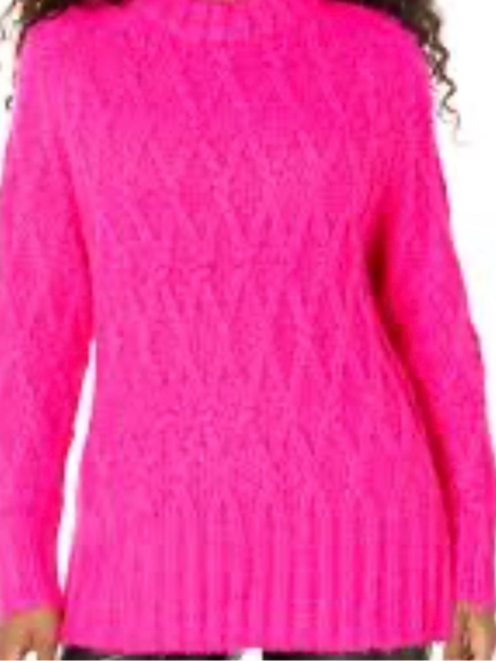 Steve Madden Olive Cable Knit Pullover Sweater in Hot Pink Size Large